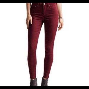 Maroon skinny jeans